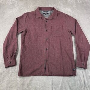 Roark Men's Burgundy Long Sleeve Button-Up Shirt Size M Casual